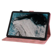 For Nokia T20 10.4 2021 Lily Embossed Leather Tablet Case(Pink)