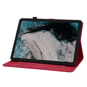 For Nokia T20 10.4 2021 Lily Embossed Leather Tablet Case(Red)
