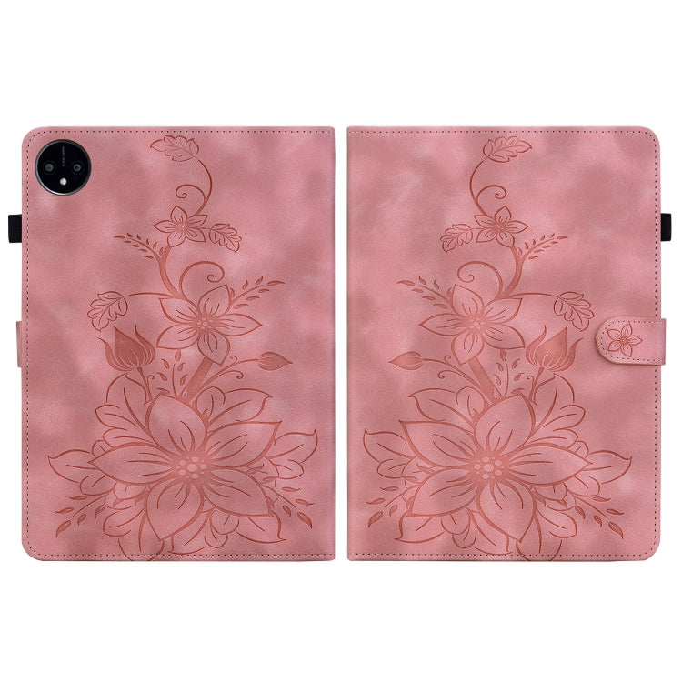 For Huawei MatePad Pro 11 2022 Lily Embossed Leather Tablet Case(Pink)
