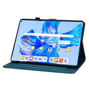 For Huawei MatePad Pro 11 2022 Lily Embossed Leather Tablet Case(Dark Blue)