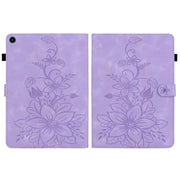 For Huawei MatePad SE 10.4 Lily Embossed Leather Tablet Case(Purple)