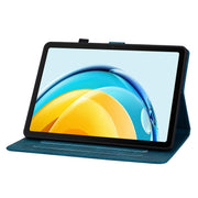 For Huawei MatePad SE 10.4 Lily Embossed Leather Tablet Case(Dark Blue)