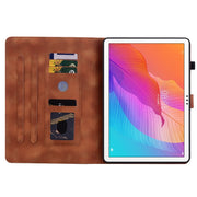 For Huawei MatePad T 10s / Enjoy Tablet 2 Lily Embossed Leather Tablet Case(Brown)