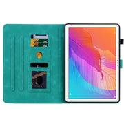 For Huawei MatePad T 10s / Enjoy Tablet 2 Lily Embossed Leather Tablet Case(Green)