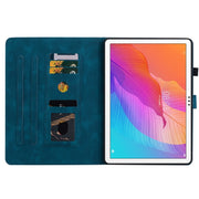 For Huawei MatePad T 10s / Enjoy Tablet 2 Lily Embossed Leather Tablet Case(Dark Blue)