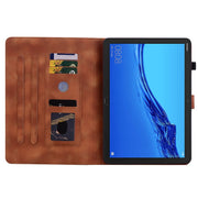 For Huawei MediaPad M5 Lite 10 / C5 10.1 Lily Embossed Leather Tablet Case(Brown)