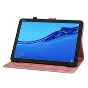 For Huawei MediaPad M5 Lite 10 / C5 10.1 Lily Embossed Leather Tablet Case(Pink)