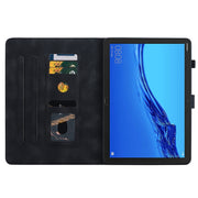 For Huawei MediaPad M5 Lite 10 / C5 10.1 Lily Embossed Leather Tablet Case(Black)