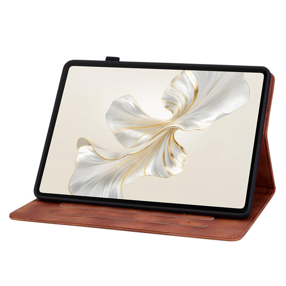 For Honor Pad 9 12.1 Lily Embossed Leather Tablet Case(Brown)