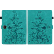 For Honor Pad 9 12.1 Lily Embossed Leather Tablet Case(Green)
