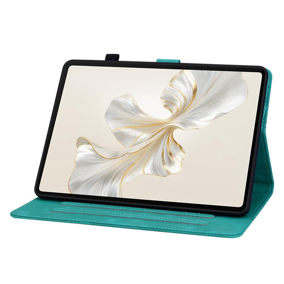 For Honor Pad 9 12.1 Lily Embossed Leather Tablet Case(Green)