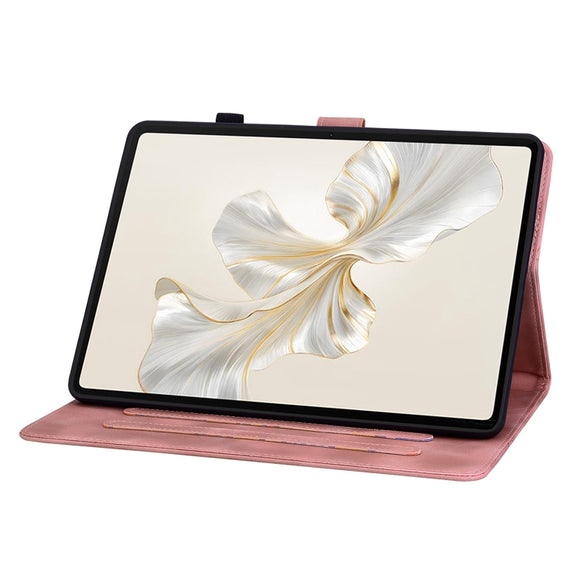 For Honor Pad 9 12.1 Lily Embossed Leather Tablet Case(Pink)