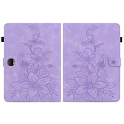 For Honor Pad 9 12.1 Lily Embossed Leather Tablet Case(Purple)