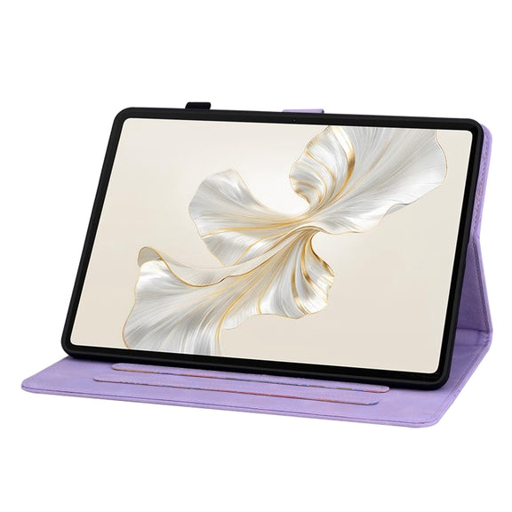 For Honor Pad 9 12.1 Lily Embossed Leather Tablet Case(Purple)