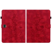 For Honor Pad 9 12.1 Lily Embossed Leather Tablet Case(Red)