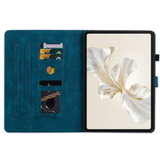 For Honor Pad 9 12.1 Lily Embossed Leather Tablet Case(Dark Blue)