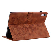 For Honor Pad X8 Pro / X9 2023 Lily Embossed Leather Tablet Case(Brown)