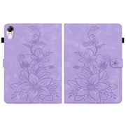 For Honor Pad X8 Pro / X9 2023 Lily Embossed Leather Tablet Case(Purple)