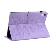 For Honor Pad X8 Pro / X9 2023 Lily Embossed Leather Tablet Case(Purple)