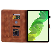 For Realme Pad 2 11.5 Lily Embossed Leather Tablet Case(Brown)