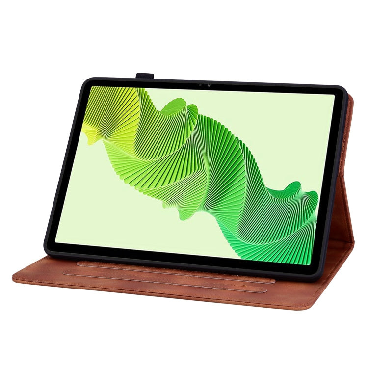 For Realme Pad 2 11.5 Lily Embossed Leather Tablet Case(Brown)