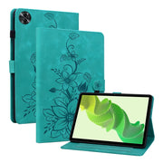 For Realme Pad 2 11.5 Lily Embossed Leather Tablet Case(Green)