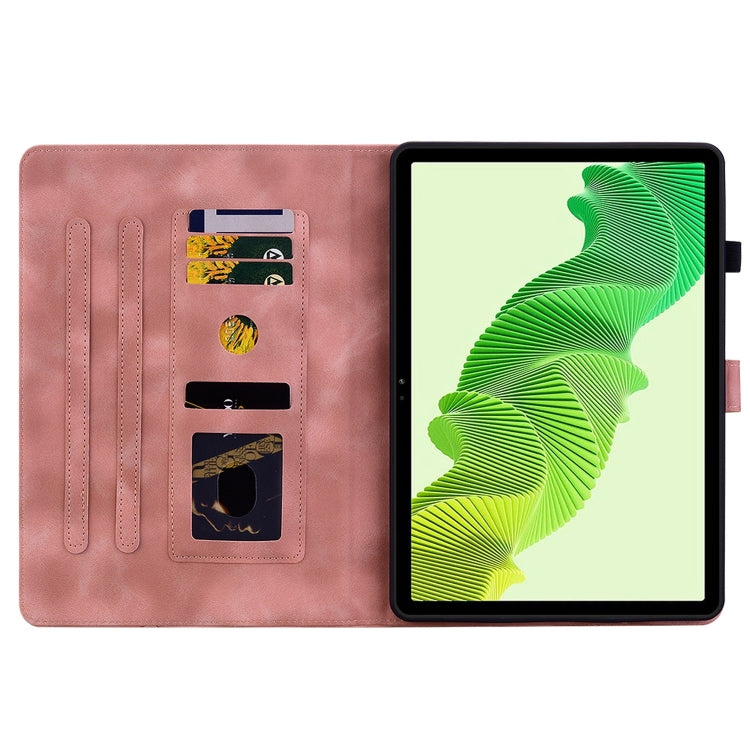 For Realme Pad 2 11.5 Lily Embossed Leather Tablet Case(Pink)