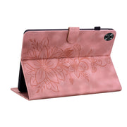 For Realme Pad 2 11.5 Lily Embossed Leather Tablet Case(Pink)