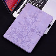 For Realme Pad 2 11.5 Lily Embossed Leather Tablet Case(Purple)