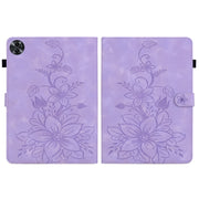 For Realme Pad 2 11.5 Lily Embossed Leather Tablet Case(Purple)