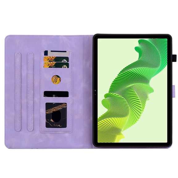 For Realme Pad 2 11.5 Lily Embossed Leather Tablet Case(Purple)