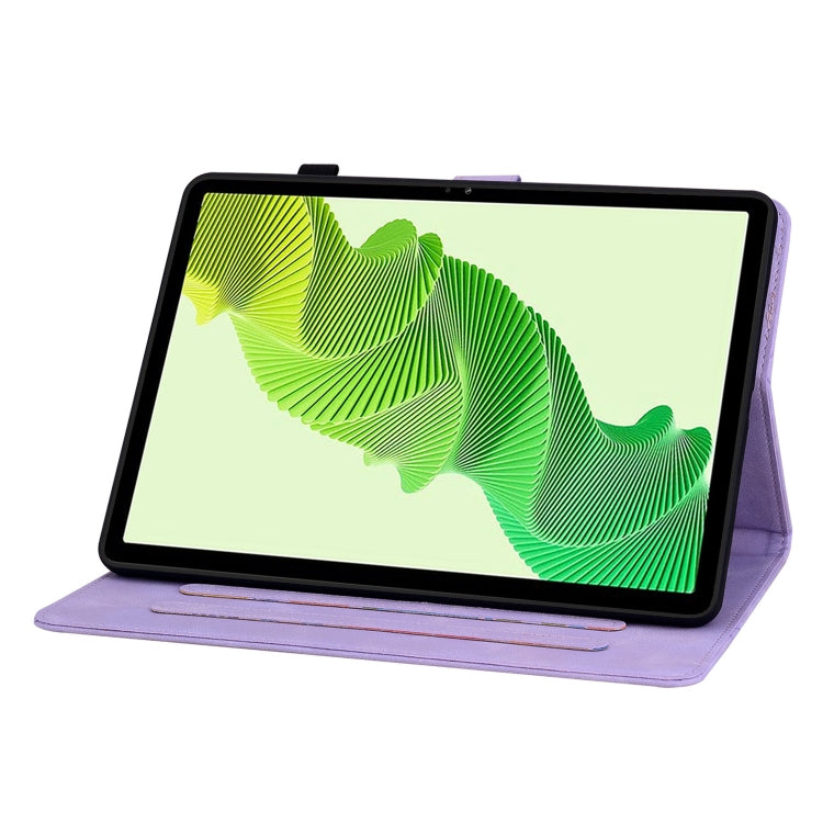 For Realme Pad 2 11.5 Lily Embossed Leather Tablet Case(Purple)