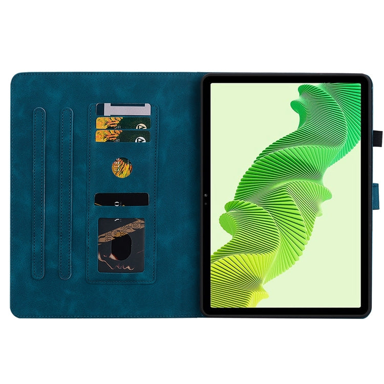 For Realme Pad 2 11.5 Lily Embossed Leather Tablet Case(Dark Blue)