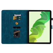 For Realme Pad 2 11.5 Lily Embossed Leather Tablet Case(Dark Blue)