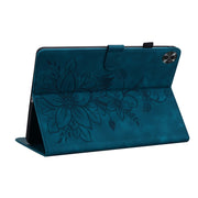 For Realme Pad 2 11.5 Lily Embossed Leather Tablet Case(Dark Blue)