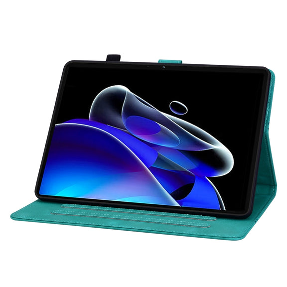 For Realme Pad X Lily Embossed Leather Tablet Case(Green)