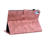 For Realme Pad X Lily Embossed Leather Tablet Case(Pink)
