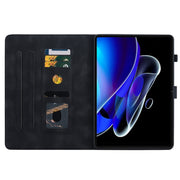 For Realme Pad X Lily Embossed Leather Tablet Case(Black)