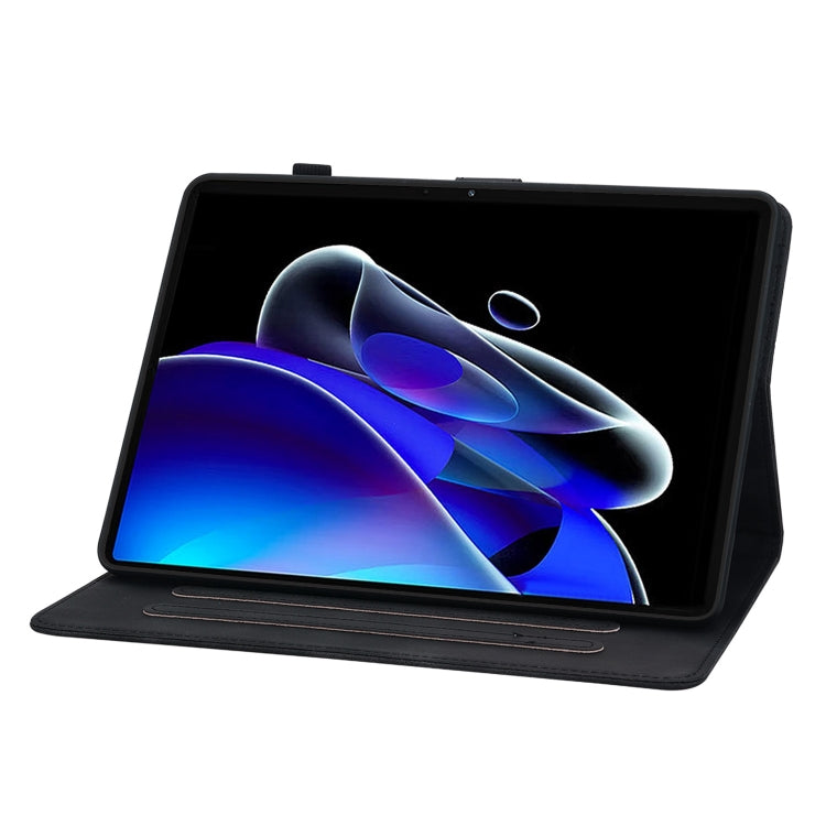 For Realme Pad X Lily Embossed Leather Tablet Case(Black)