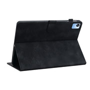 For Realme Pad X Lily Embossed Leather Tablet Case(Black)