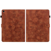 For Realme Pad 10.4 Lily Embossed Leather Tablet Case(Brown)