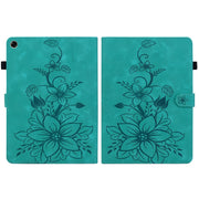 For Realme Pad 10.4 Lily Embossed Leather Tablet Case(Green)