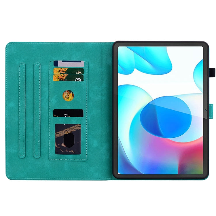 For Realme Pad 10.4 Lily Embossed Leather Tablet Case(Green)