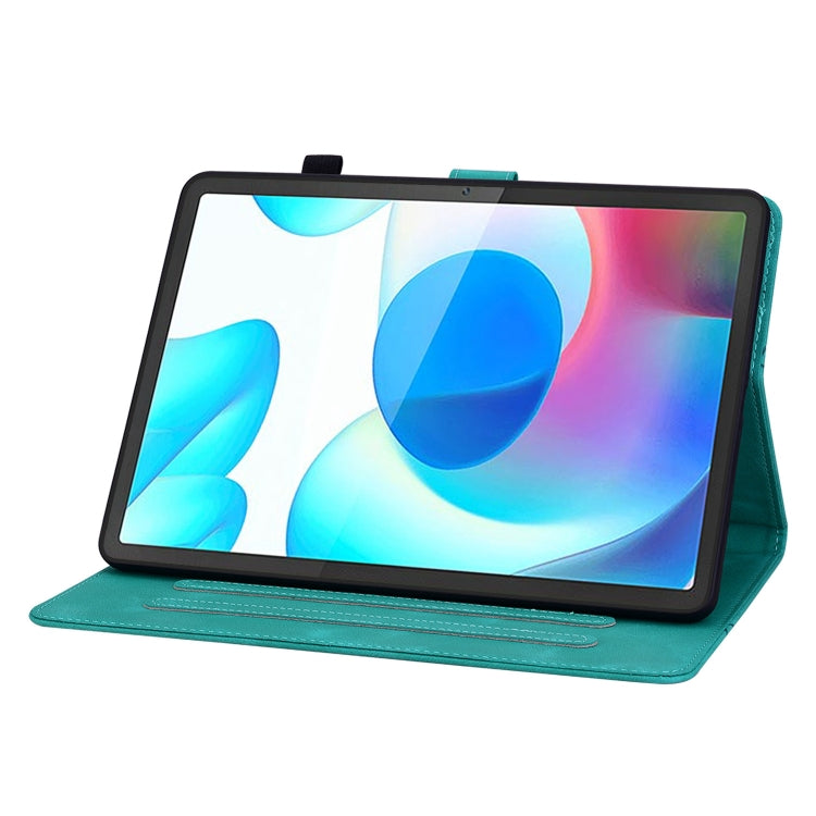 For Realme Pad 10.4 Lily Embossed Leather Tablet Case(Green)