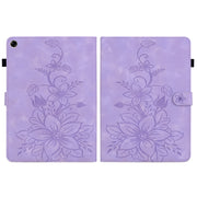 For Realme Pad 10.4 Lily Embossed Leather Tablet Case(Purple)