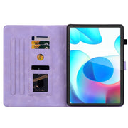For Realme Pad 10.4 Lily Embossed Leather Tablet Case(Purple)