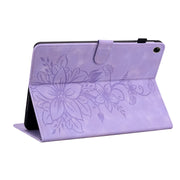 For Realme Pad 10.4 Lily Embossed Leather Tablet Case(Purple)