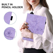 For Realme Pad 10.4 Lily Embossed Leather Tablet Case(Purple)