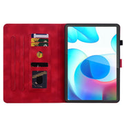 For Realme Pad 10.4 Lily Embossed Leather Tablet Case(Red)