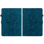 For Realme Pad 10.4 Lily Embossed Leather Tablet Case(Dark Blue)